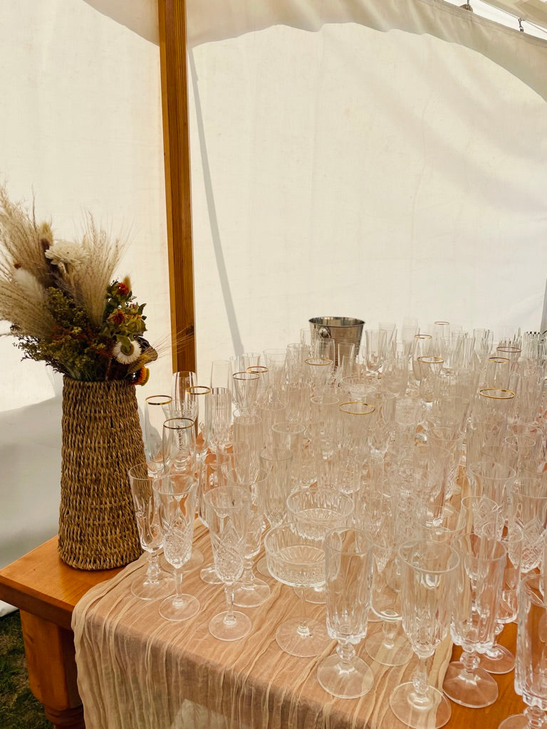 Event Decor Rental - Crystal champagne glasses