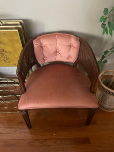MCM Vintage velvet cane chair