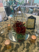 Load image into Gallery viewer, Event Decor Rentals- Gold Geometric Lantern 12&quot;
